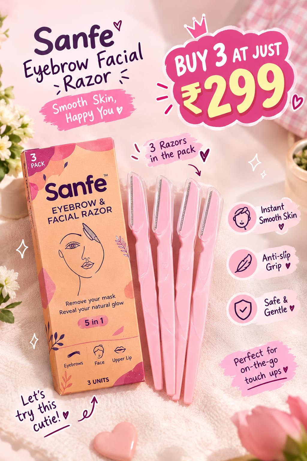 Smooth Skin Razor - 3 Pack @ ₹299