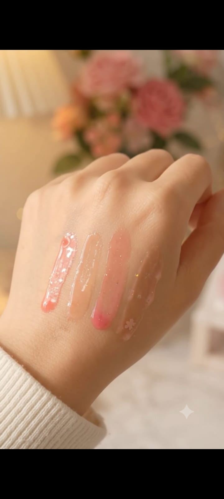 Cute 4-in-1 Korean Lip Gloss Combo for Girls - Butterfly Lipgloss + Magic Globe Lip Oil + Peach Tint + Tube Lip Gloss | Glossy & Moisturizing