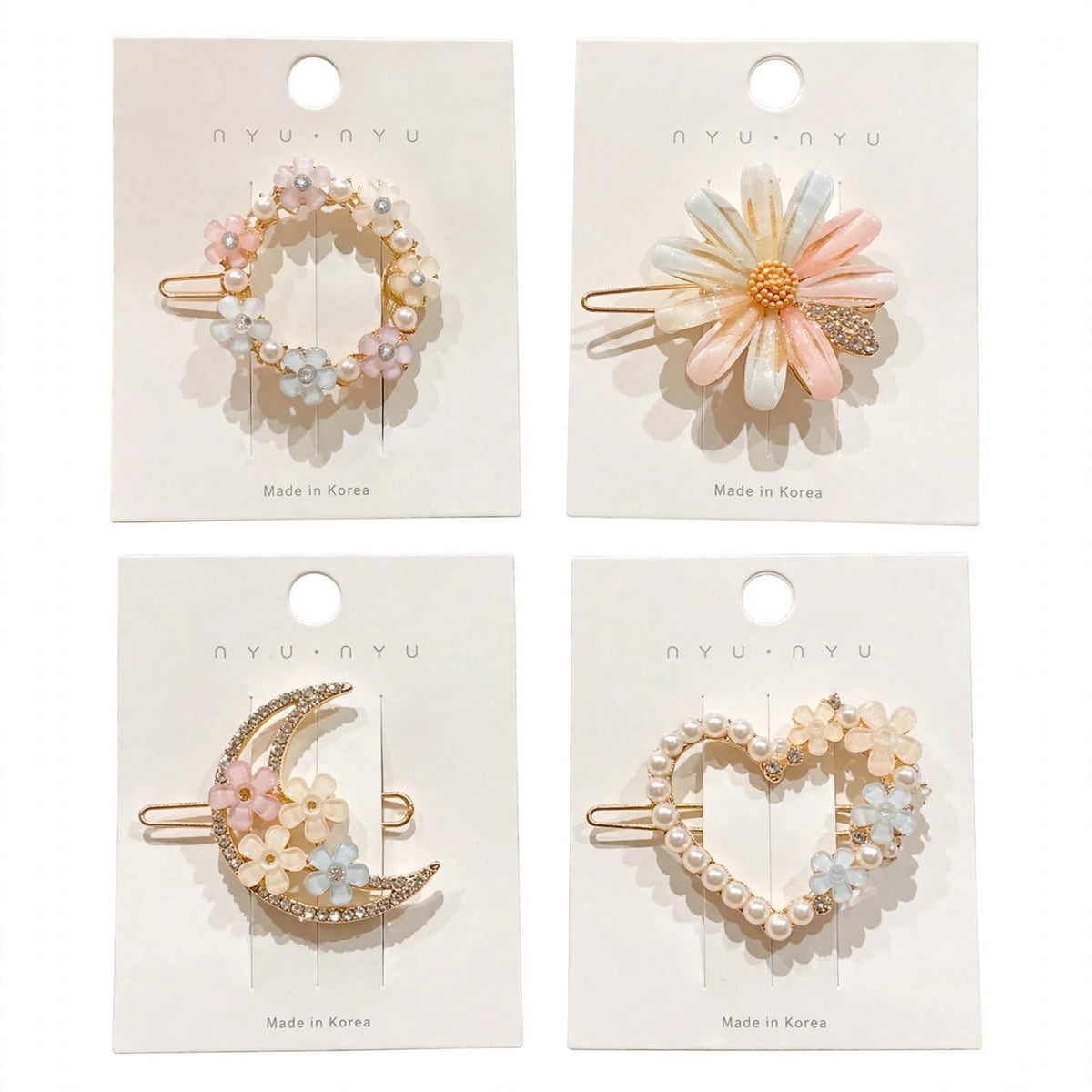 Korean Pearl Side Clips - 4 Pcs Gift Box @ ₹349 | Cute Hair Pins For Girls