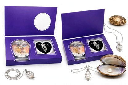 KHOTRIM Pearl Oyster Necklace Gift Set for Women - Real Pearl Oyster in Can, Cage Pendant, Silver Chain | Wish Pearl Gift Box | Birthday Anniversary Valentine Gift for Girlfriend Wife Sister